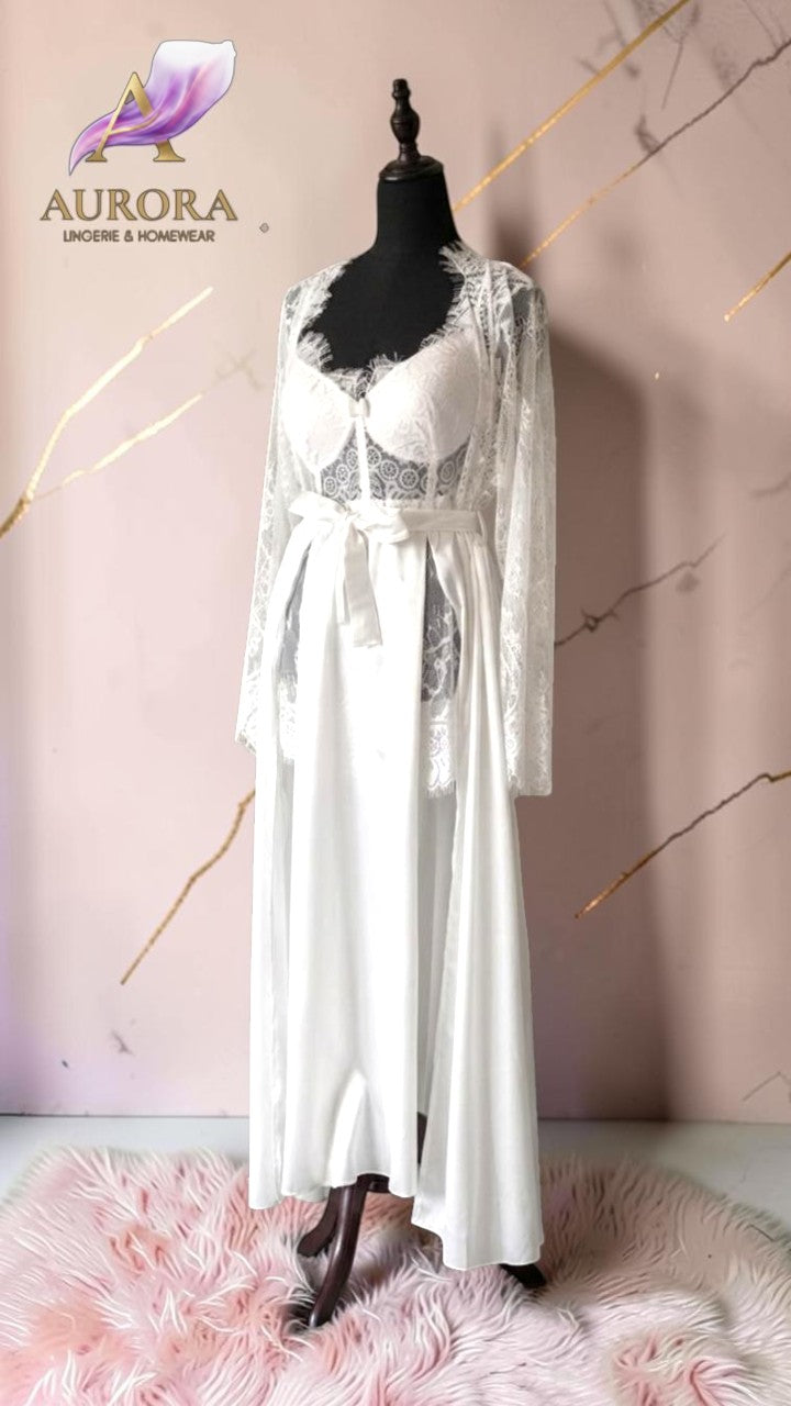 Bridal Lace Robe & Bralette Set