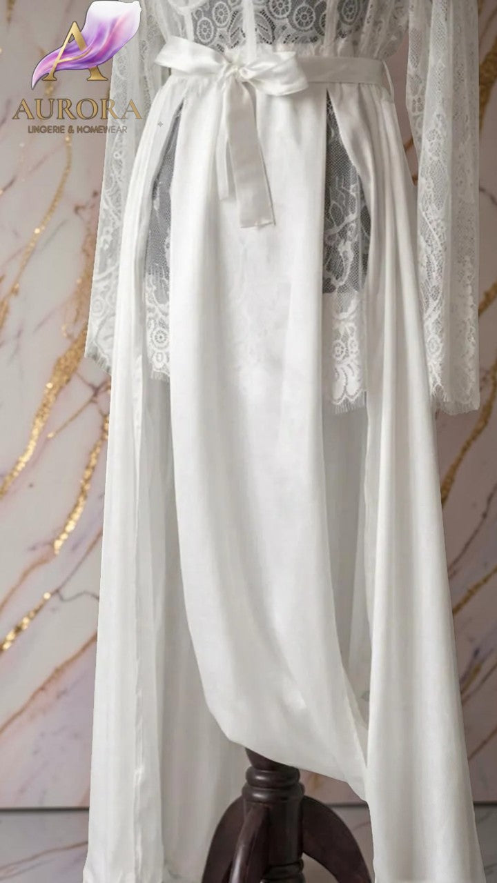 Bridal Lace Robe & Bralette Set