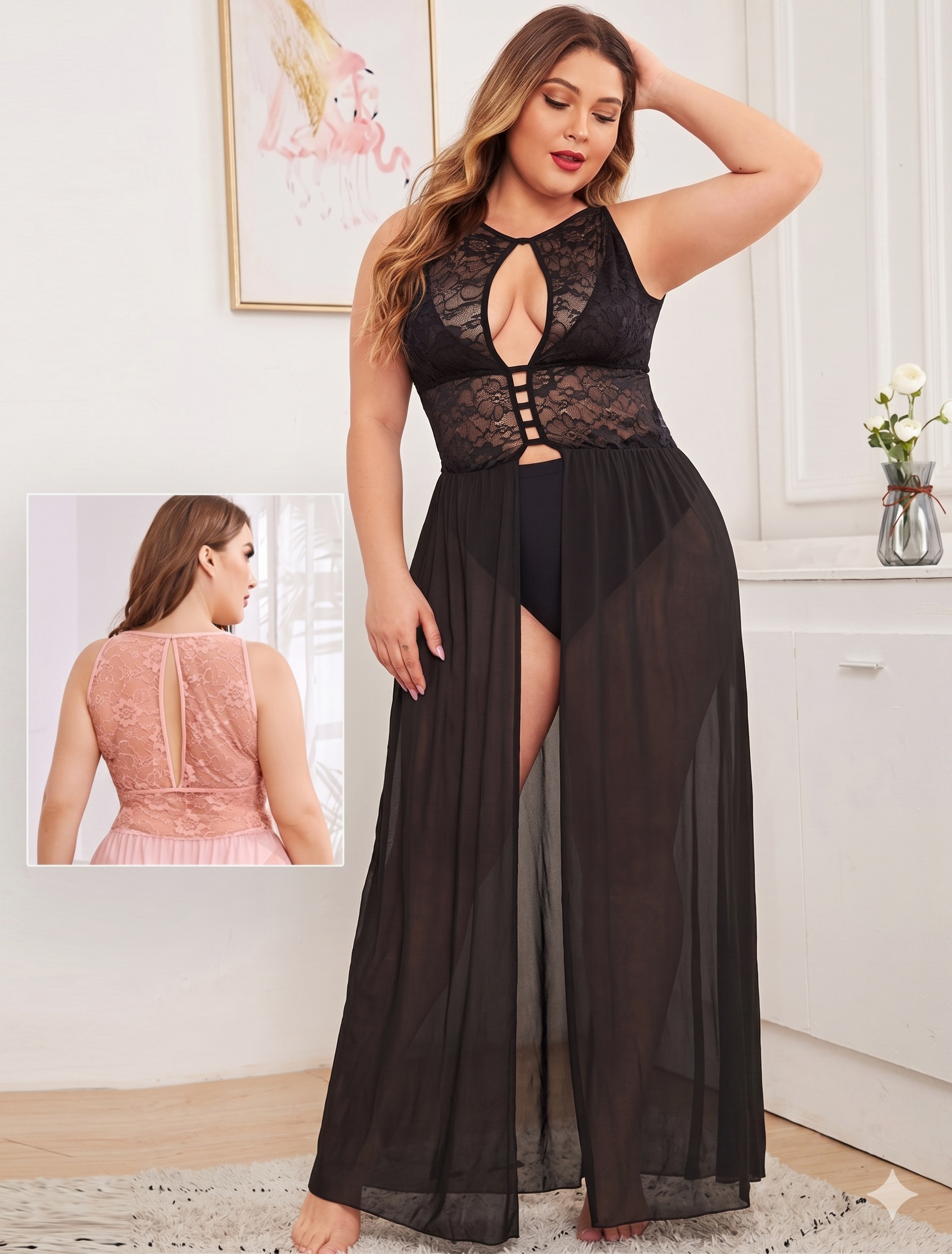 Transparent Cut-out Lingerie