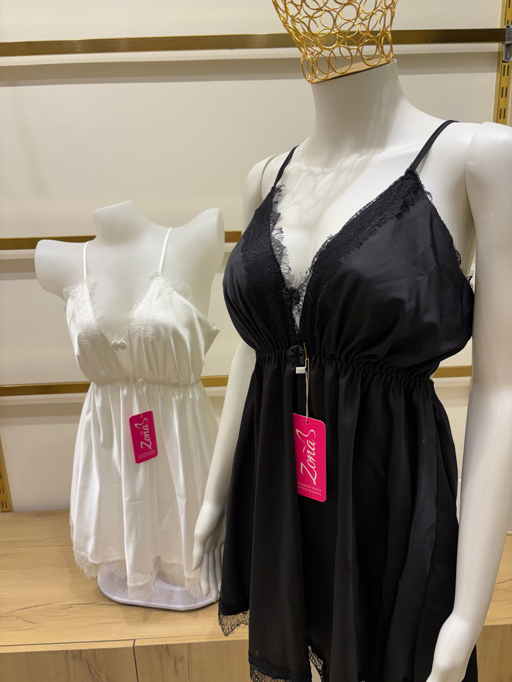 Satin Nightgown with Bows