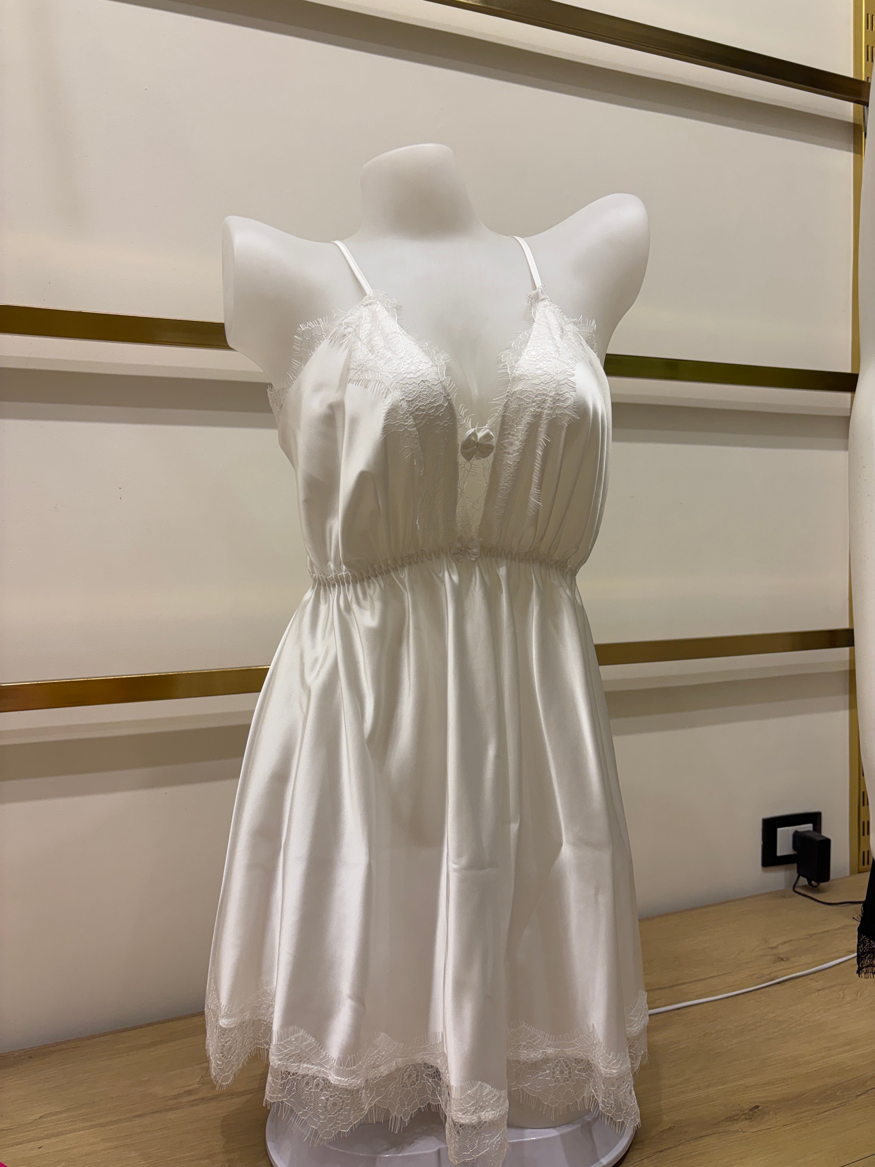 Satin Nightgown with Bows