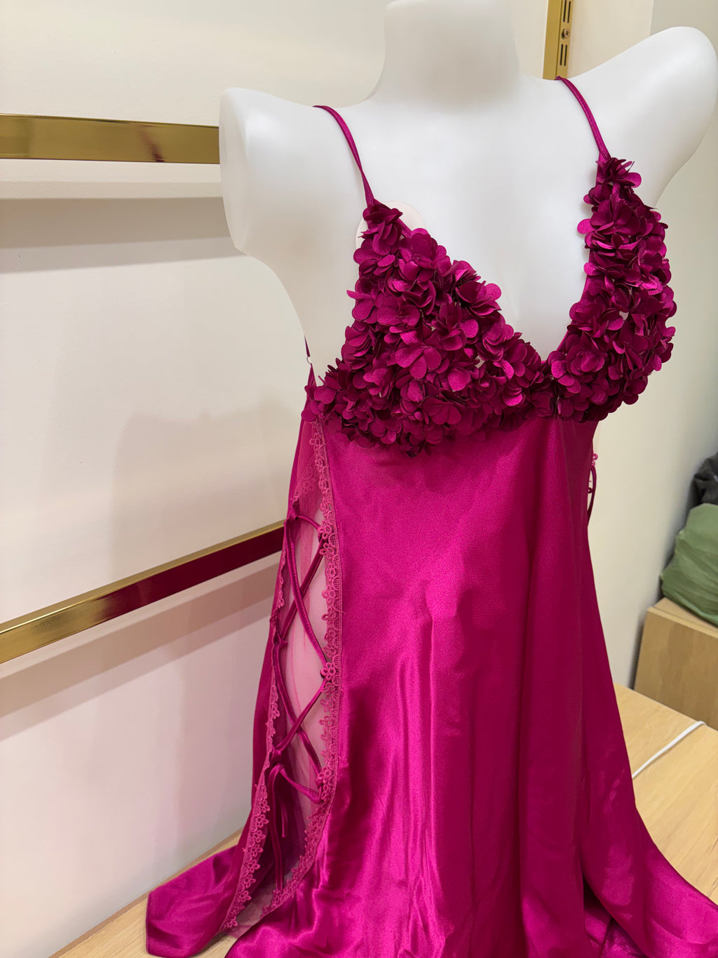 Hand-made Flower Nightgown with transparent sides