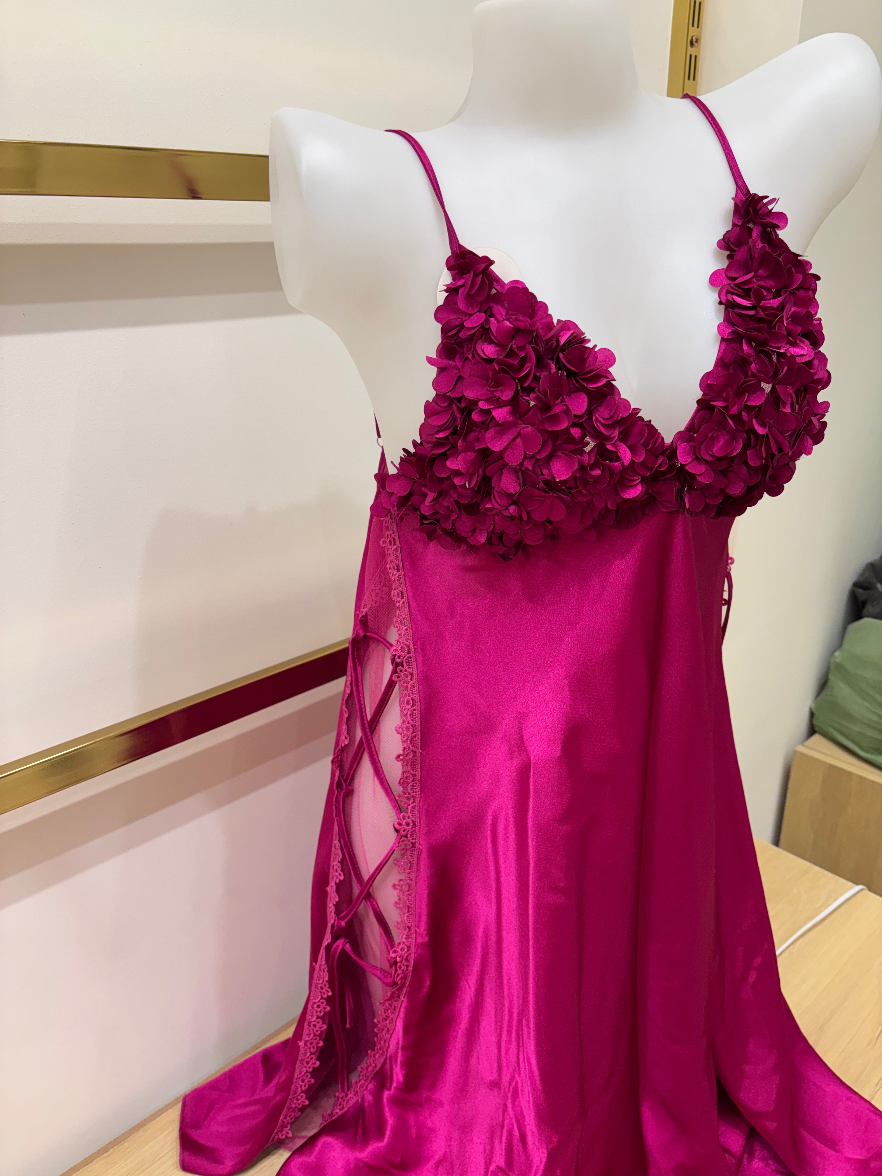 Hand-made Flower Nightgown with transparent sides